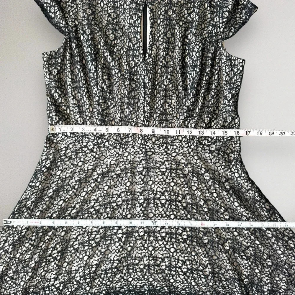 Alex Evenings All Over Lace A-Line Gown Dress Black Nude Size 14 - Picture 3 of 11